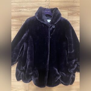 Beta’s choice faux fur jacket dark Purple medium Women Coat excellent condition